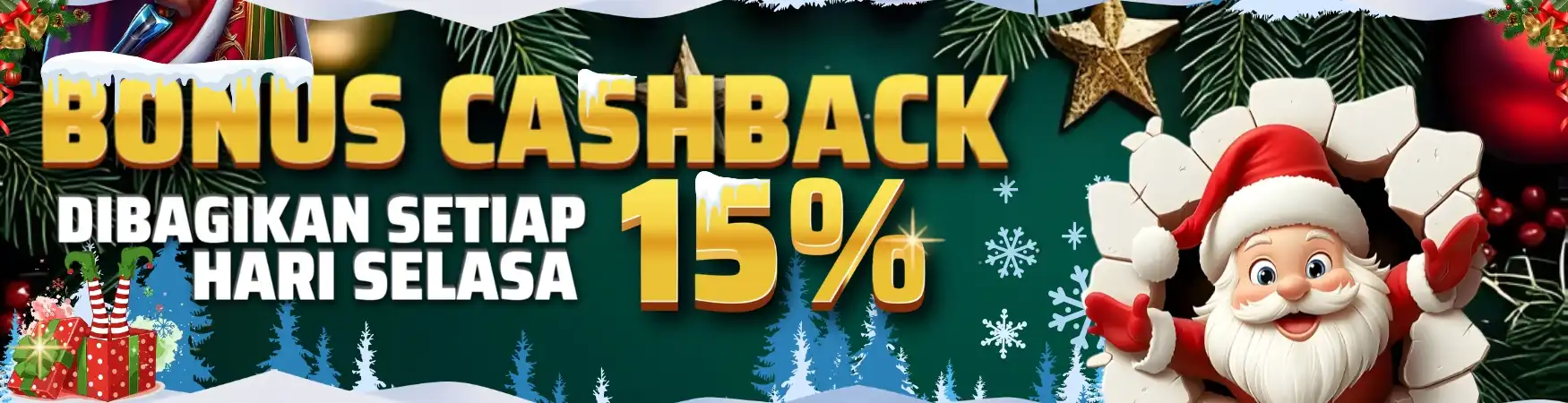 CASHBACK MINGGUAN HINGGA 15% - SLOT | LIVECASINO | SPORTBOOKS
